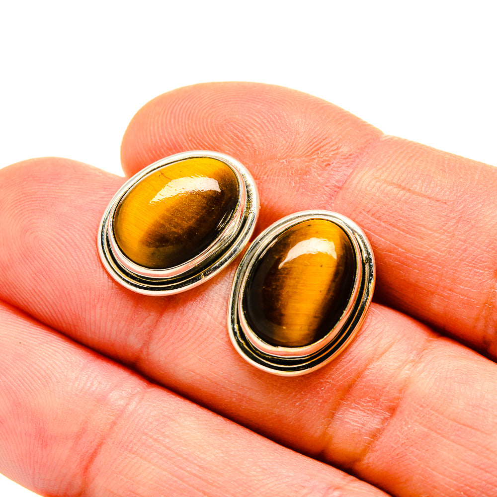 Tiger Eye Earrings handcrafted by Anasilvercos - EARR411035