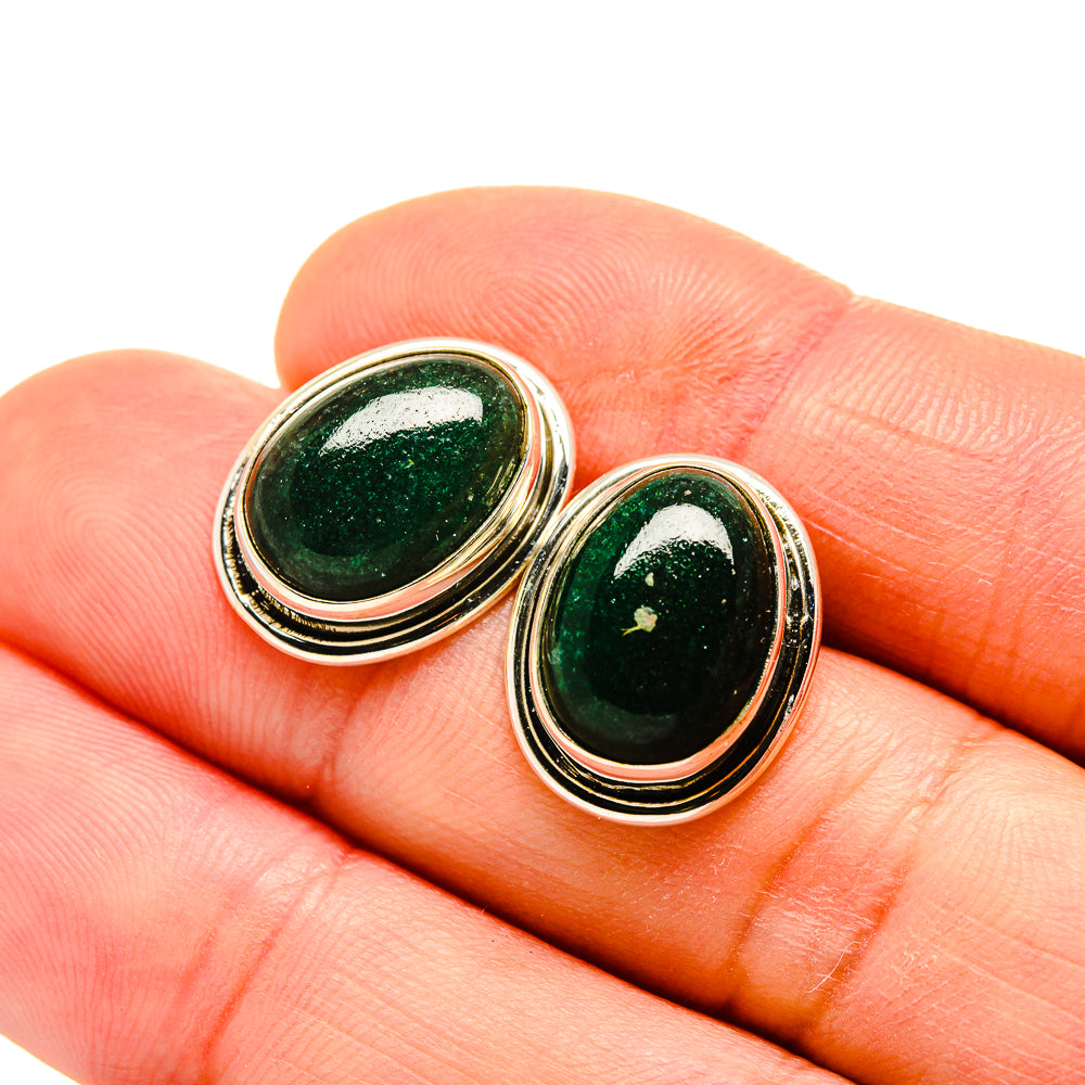Green Aventurine Earrings handcrafted by Anasilvercos - EARR411043