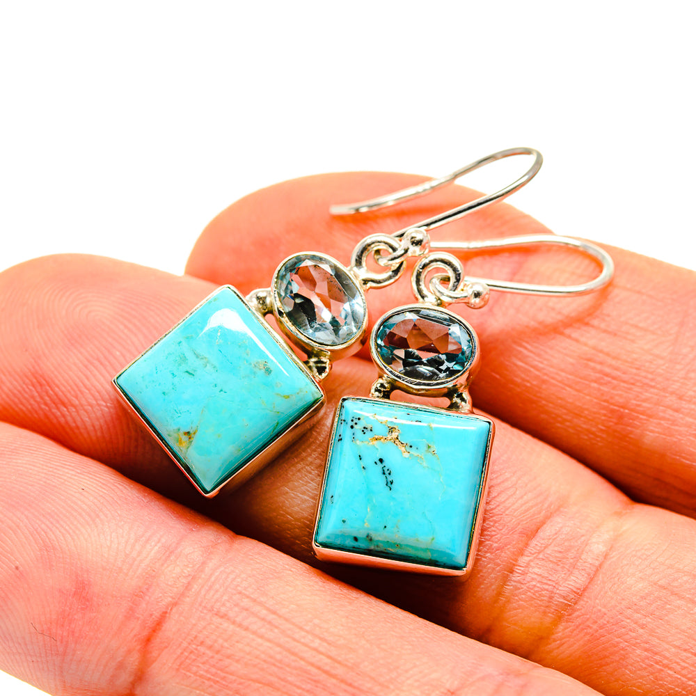 Arizona Turquoise Earrings handcrafted by Anasilvercos - EARR411114