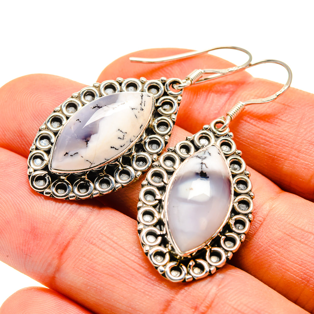 Dendritic Opal Earrings handcrafted by Anasilvercos - EARR411115