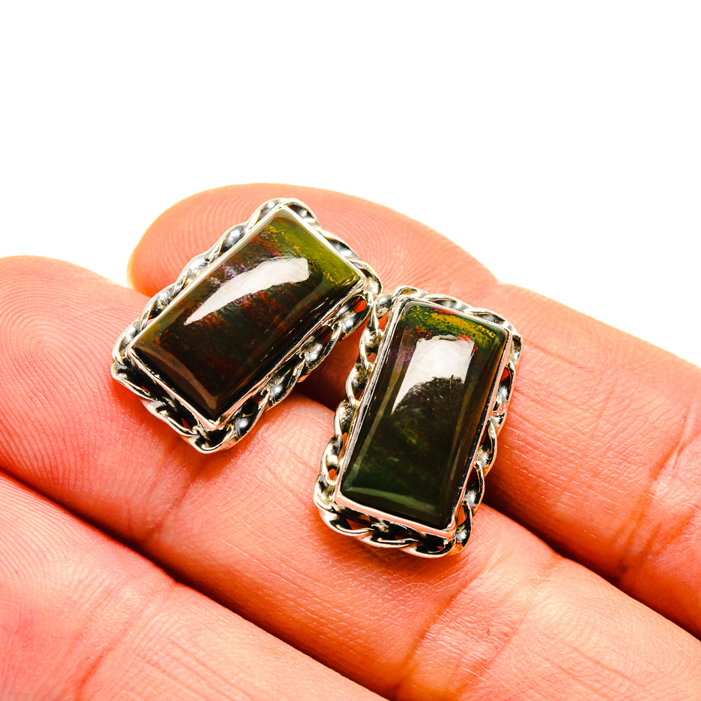 Bloodstone Earrings handcrafted by Anasilvercos - EARR411135