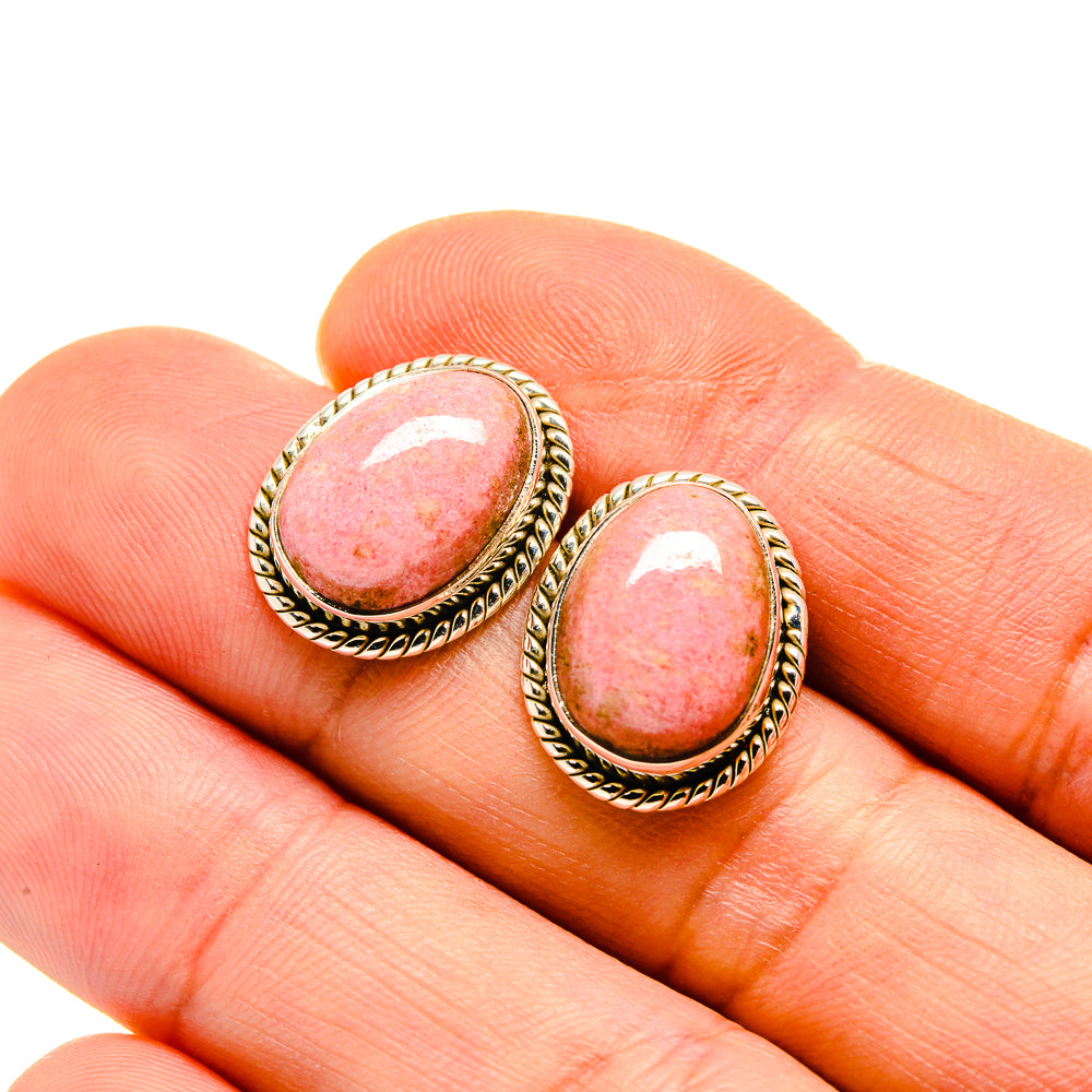Rhodonite Earrings handcrafted by Anasilvercos - EARR411138
