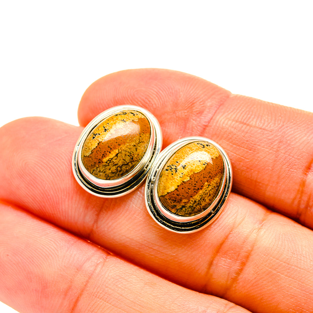 Picture Jasper Earrings handcrafted by Anasilvercos - EARR411141