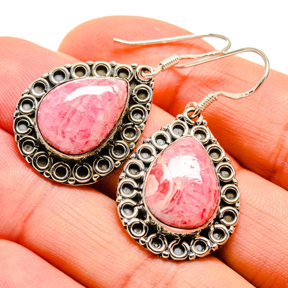 Rhodochrosite Earrings handcrafted by Anasilvercos - EARR411172
