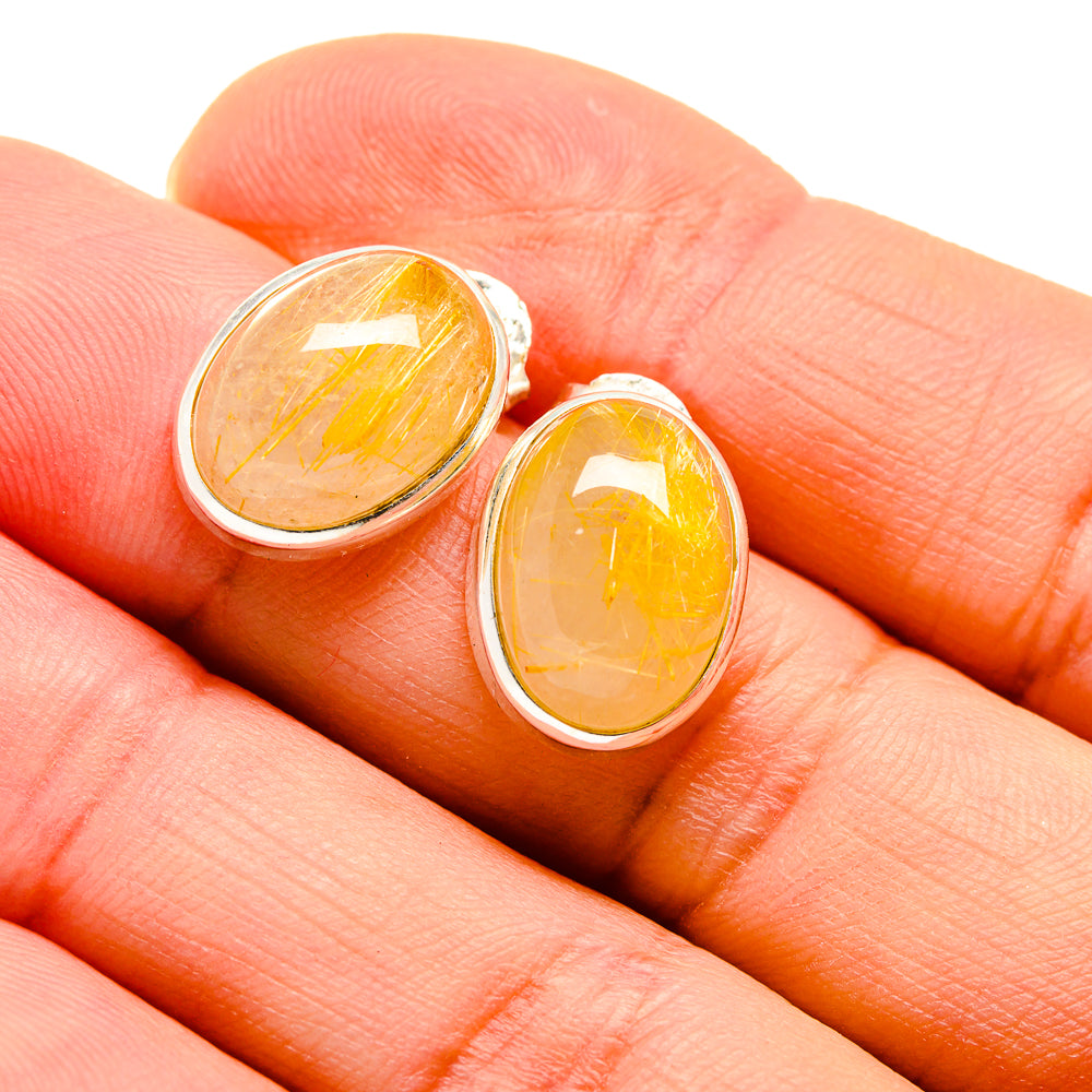 Rutilated Quartz Earrings handcrafted by Anasilvercos - EARR411183