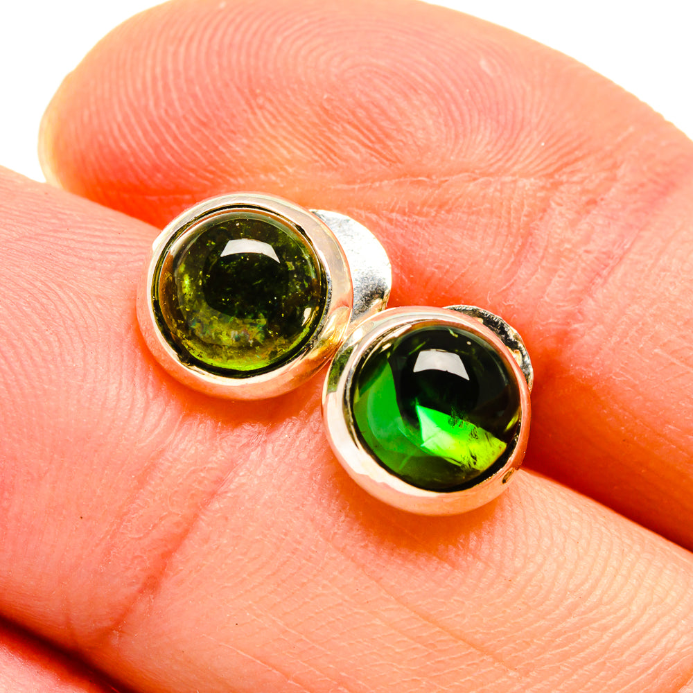 Green Tourmaline Earrings handcrafted by Anasilvercos - EARR411190
