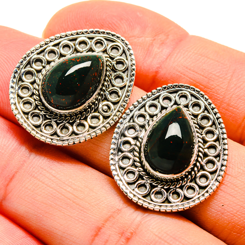 Bloodstone Earrings handcrafted by Anasilvercos - EARR411196