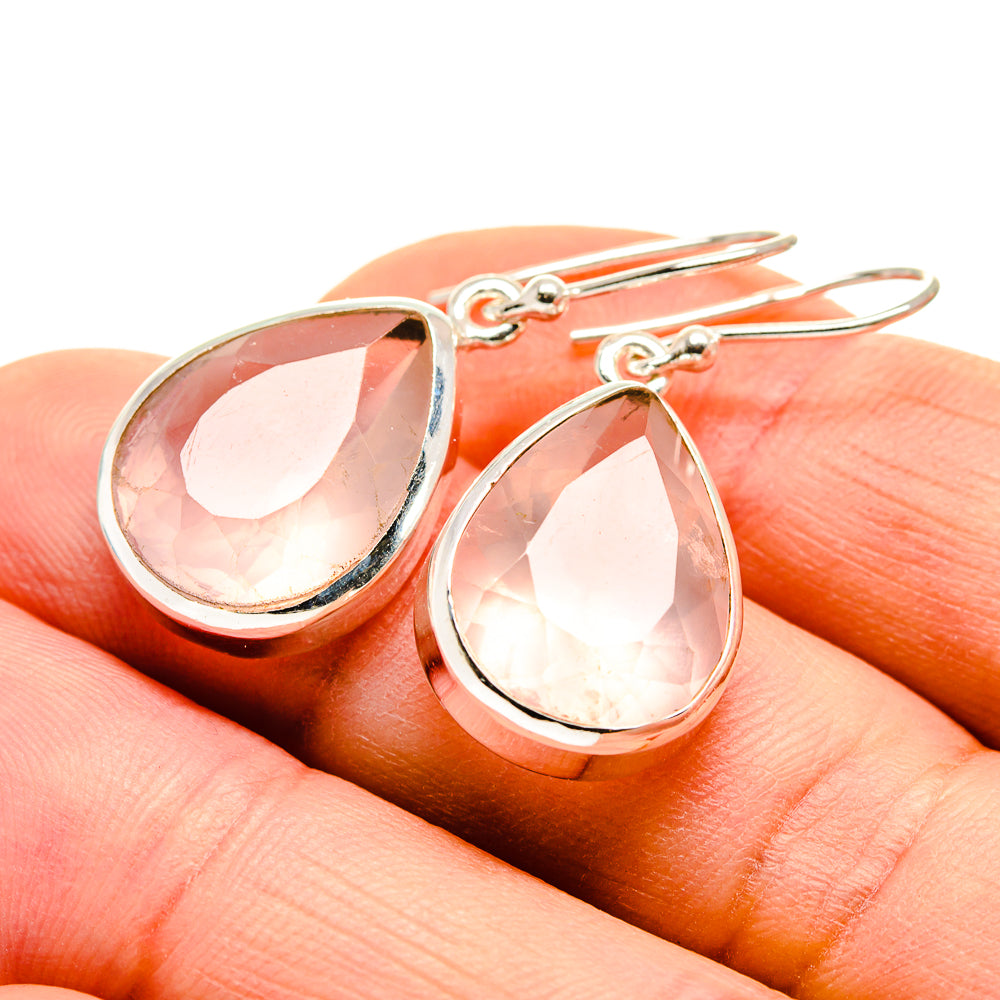 Rose Quartz Earrings handcrafted by Anasilvercos - EARR411211