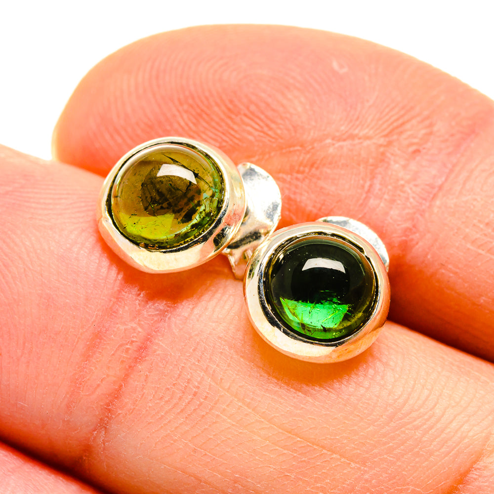 Green Tourmaline Earrings handcrafted by Anasilvercos - EARR411229