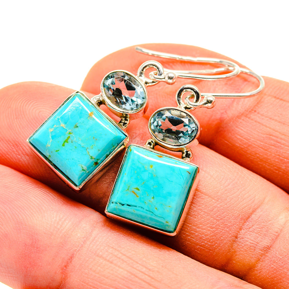 Arizona Turquoise Earrings handcrafted by Anasilvercos - EARR411255