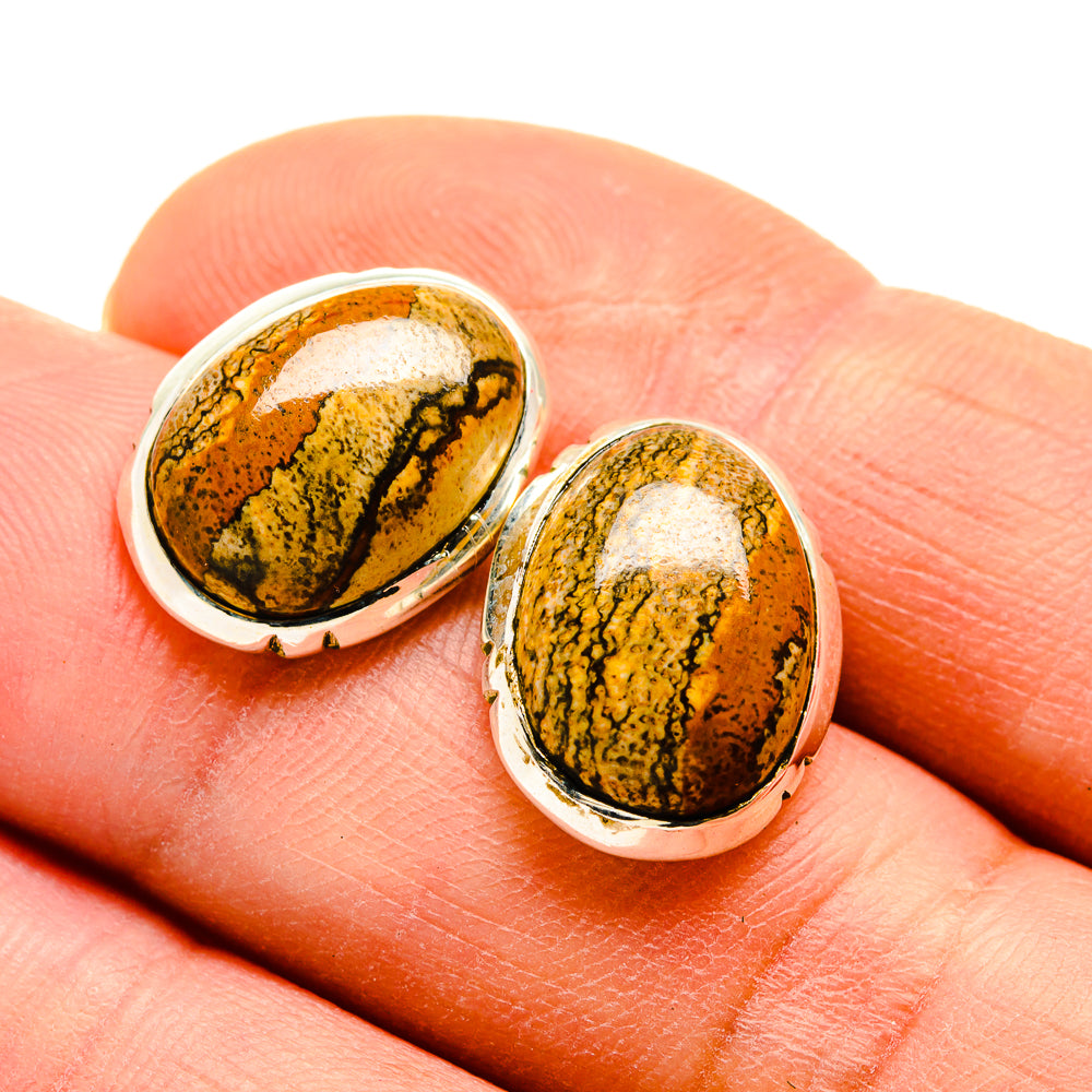Picture Jasper Earrings handcrafted by Anasilvercos - EARR411290
