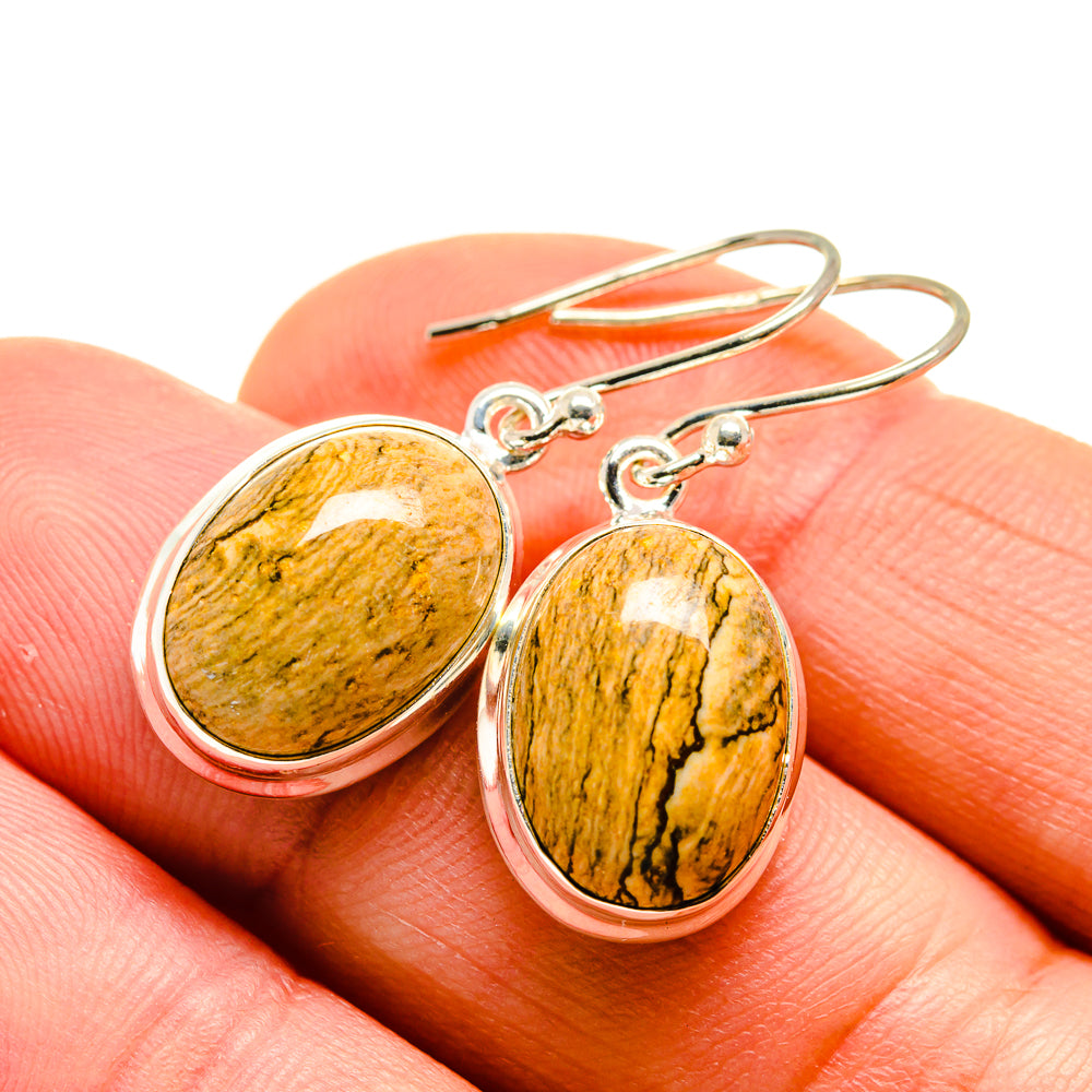 Picture Jasper Earrings handcrafted by Anasilvercos - EARR411309