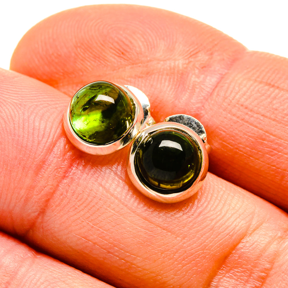 Green Tourmaline Earrings handcrafted by Anasilvercos - EARR411334