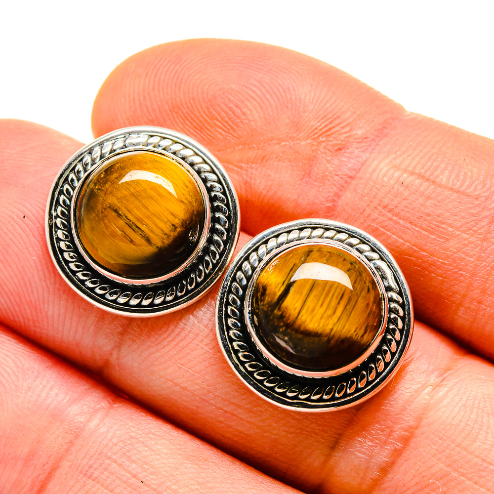 Tiger Eye Earrings handcrafted by Anasilvercos - EARR411345