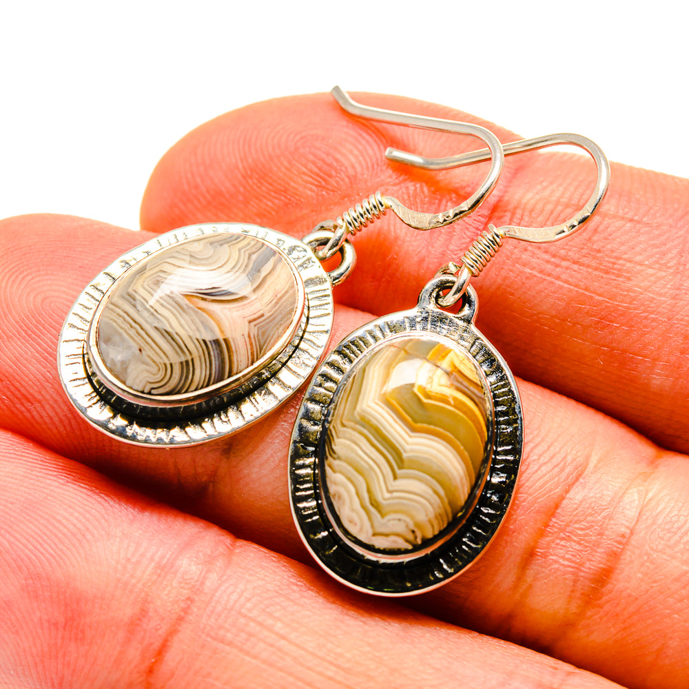 Laguna Lace Agate Earrings handcrafted by Anasilvercos - EARR411353