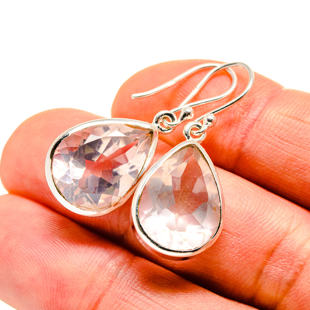 Rose Quartz Earrings handcrafted by Anasilvercos - EARR411370