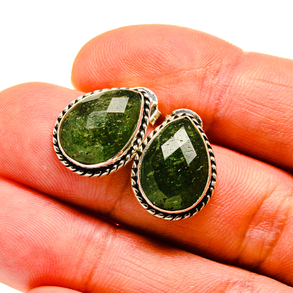 Green Aventurine Earrings handcrafted by Anasilvercos - EARR411378