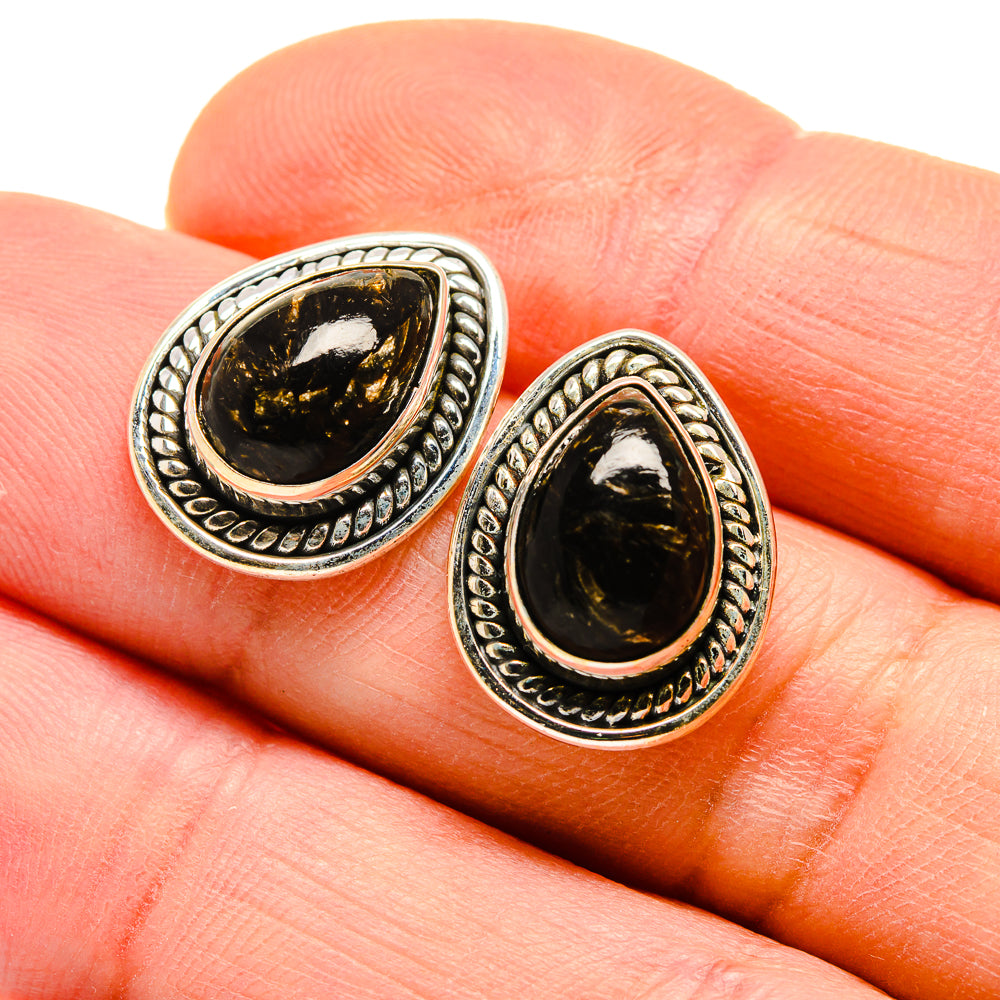 Golden Seraphinite Earrings handcrafted by Anasilvercos - EARR411429