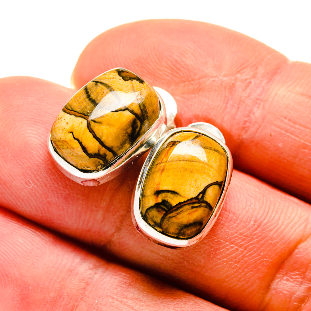 Picture Jasper Earrings handcrafted by Anasilvercos - EARR411578