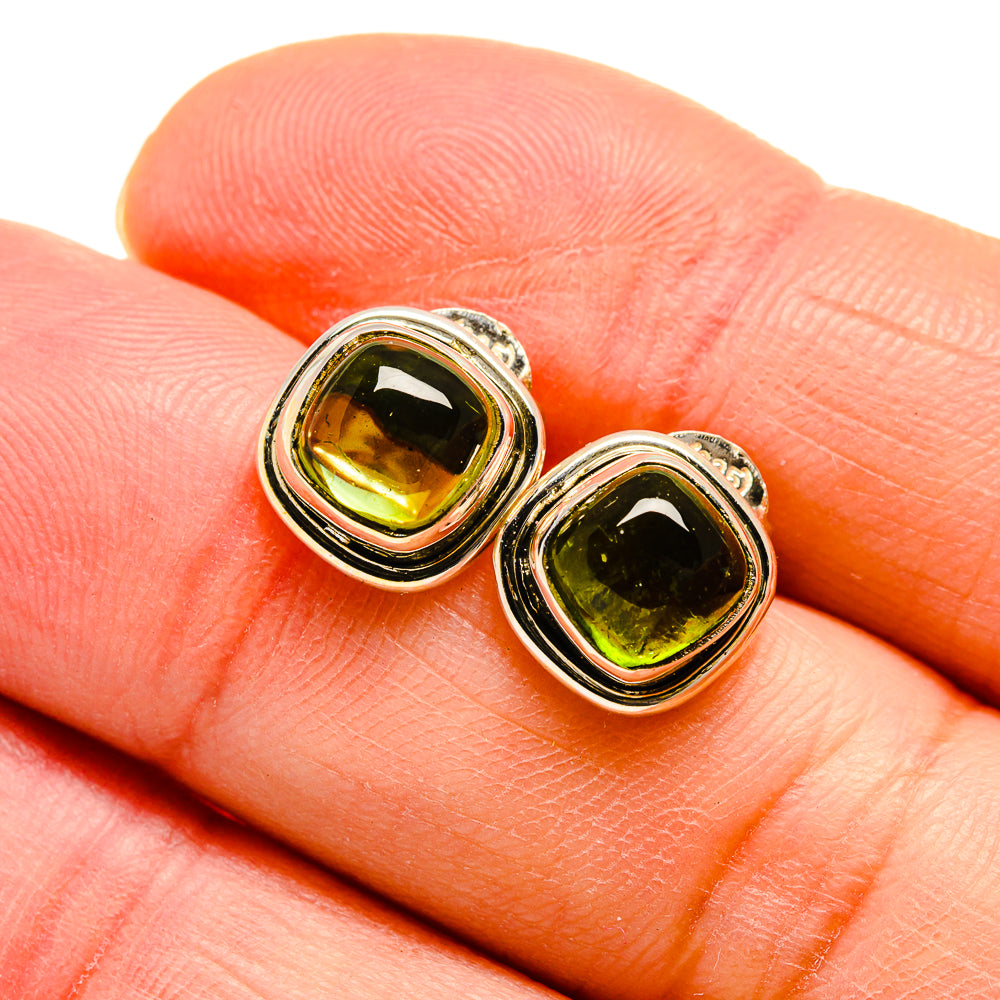 Green Tourmaline Earrings handcrafted by Anasilvercos - EARR411631