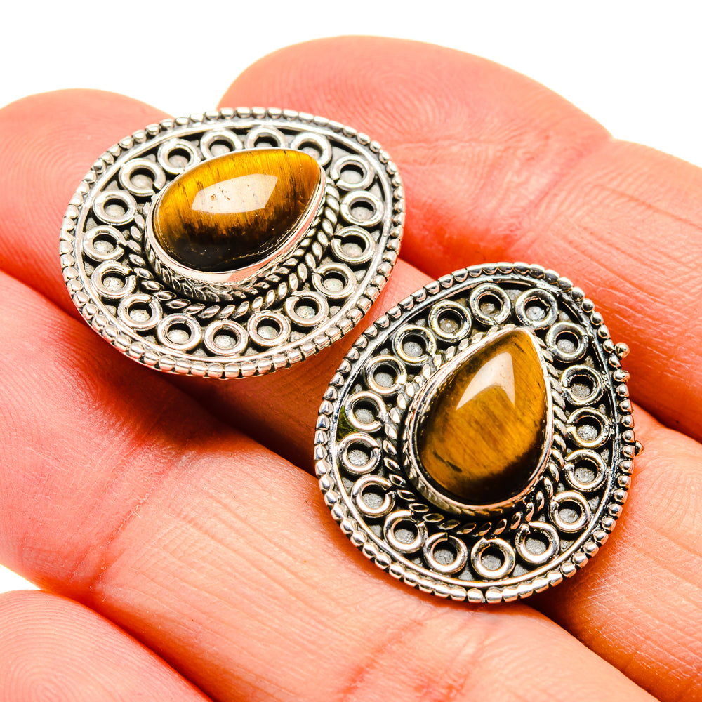 Tiger Eye Earrings handcrafted by Anasilvercos - EARR411651