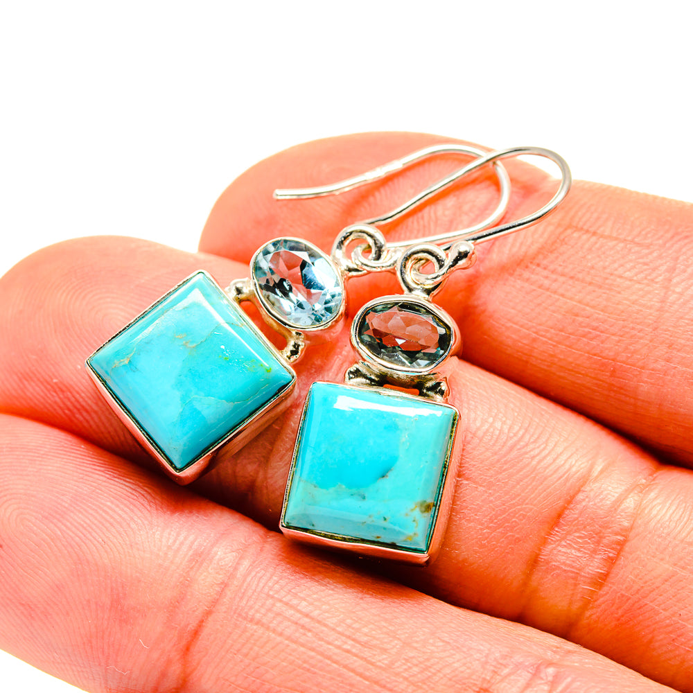 Arizona Turquoise Earrings handcrafted by Anasilvercos - EARR411721