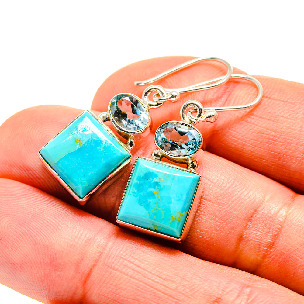 Arizona Turquoise Earrings handcrafted by Anasilvercos - EARR411738