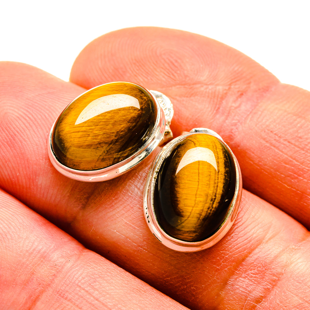 Tiger Eye Earrings handcrafted by Anasilvercos - EARR411830