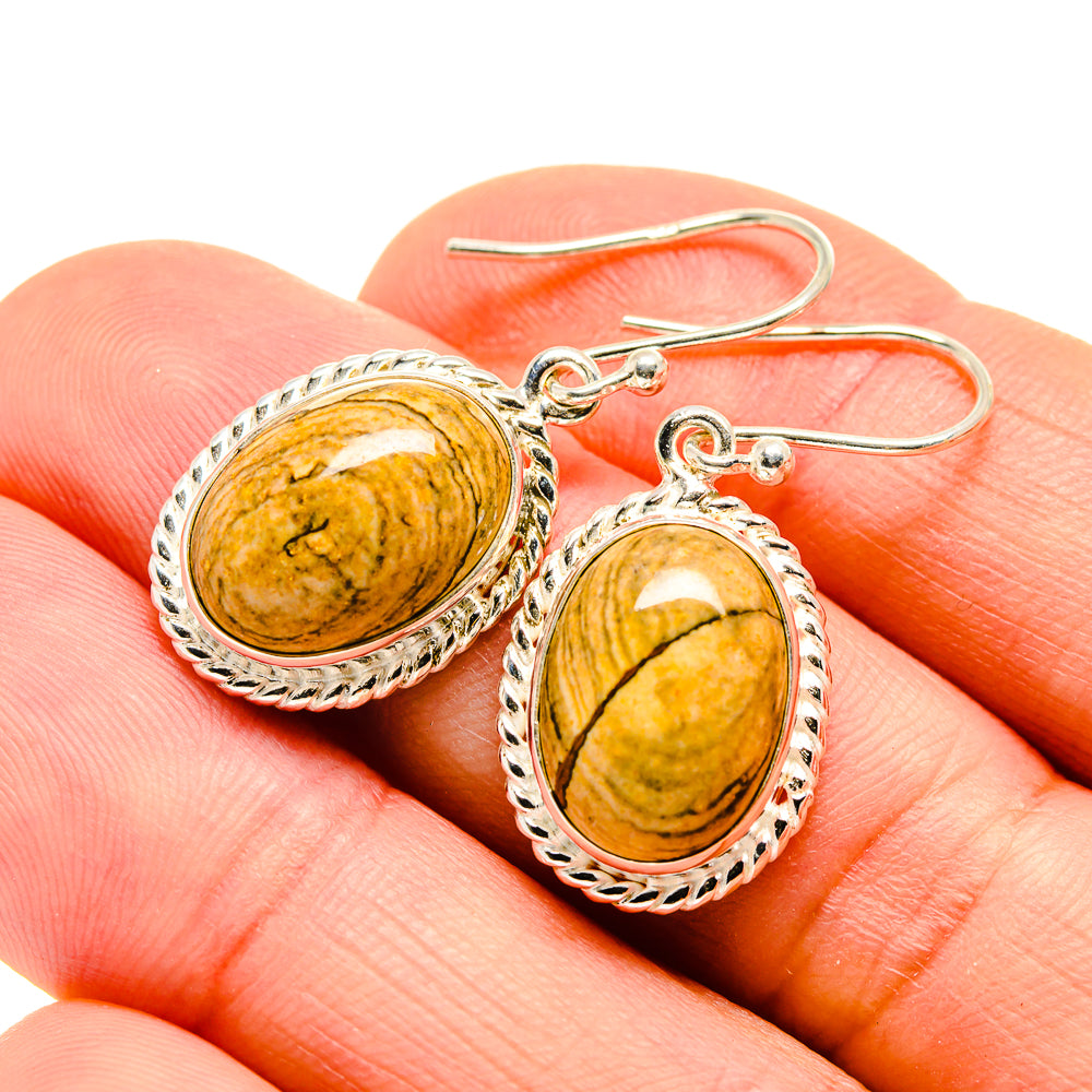 Picture Jasper Earrings handcrafted by Anasilvercos - EARR411858