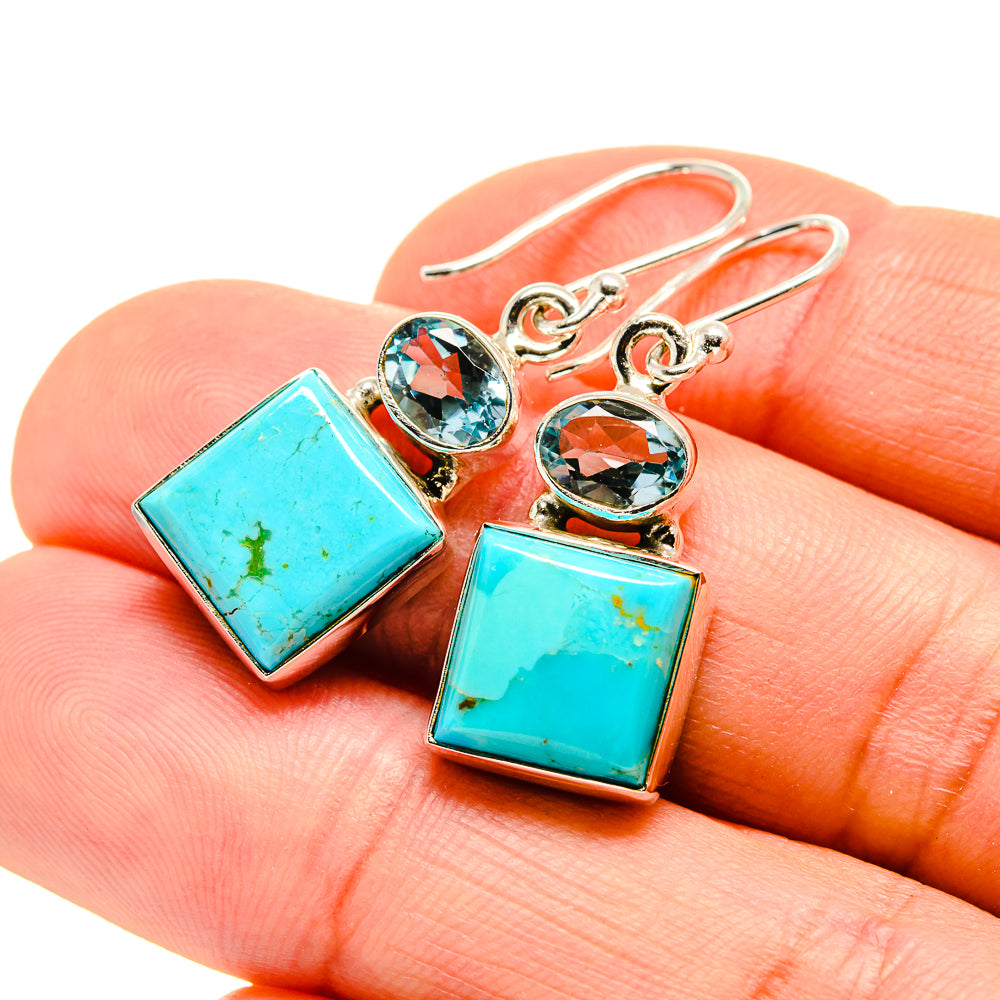 Arizona Turquoise Earrings handcrafted by Anasilvercos - EARR411859