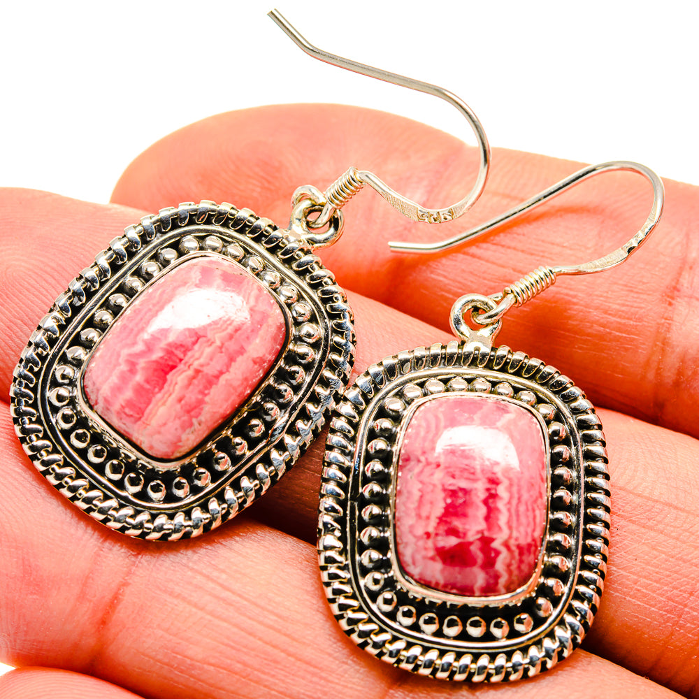Rhodochrosite Earrings handcrafted by Anasilvercos - EARR411922