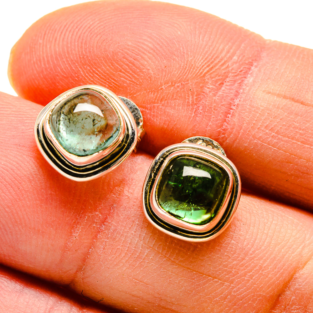 Green Tourmaline Earrings handcrafted by Anasilvercos - EARR411986