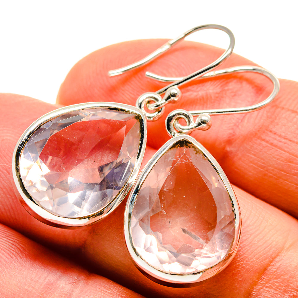 Rose Quartz Earrings handcrafted by Anasilvercos - EARR412009