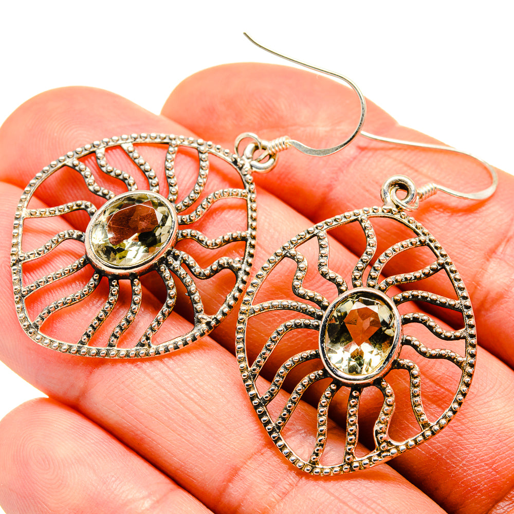 Green Amethyst Earrings handcrafted by Anasilvercos - EARR412050