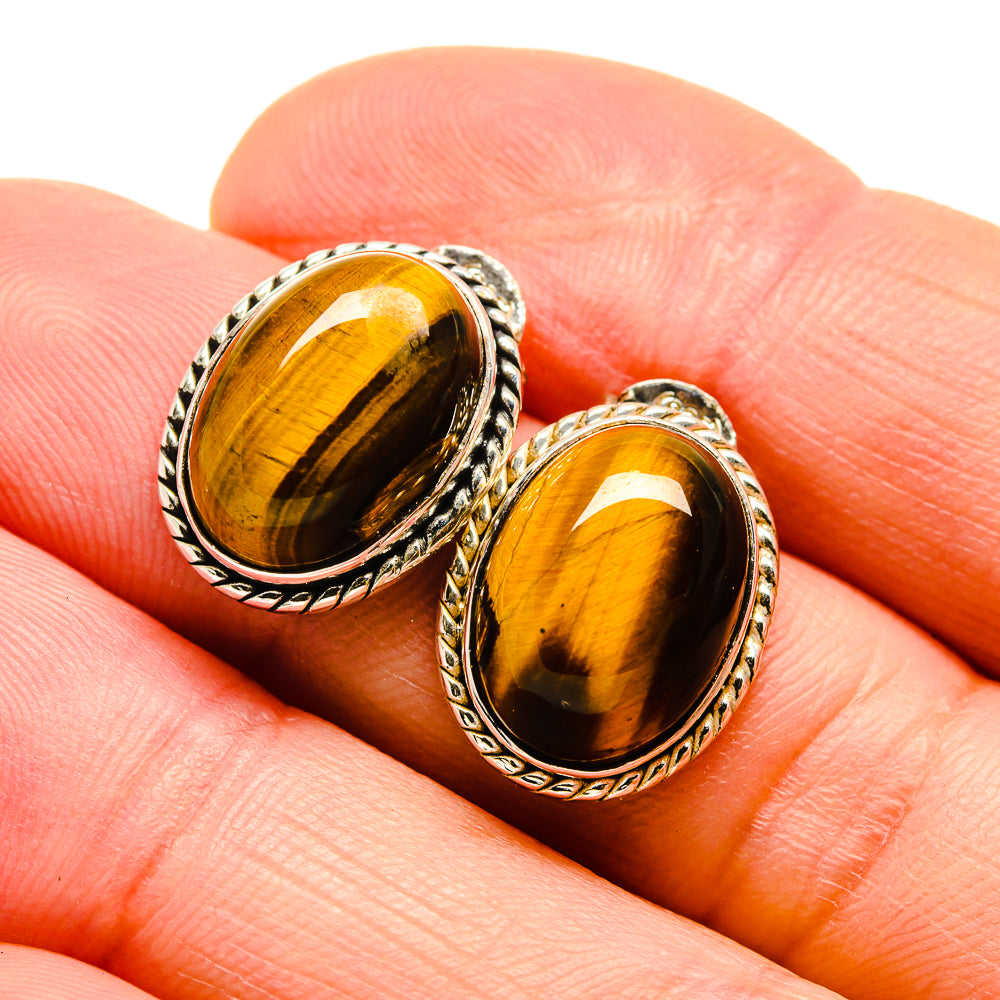 Tiger Eye Earrings handcrafted by Anasilvercos - EARR412114