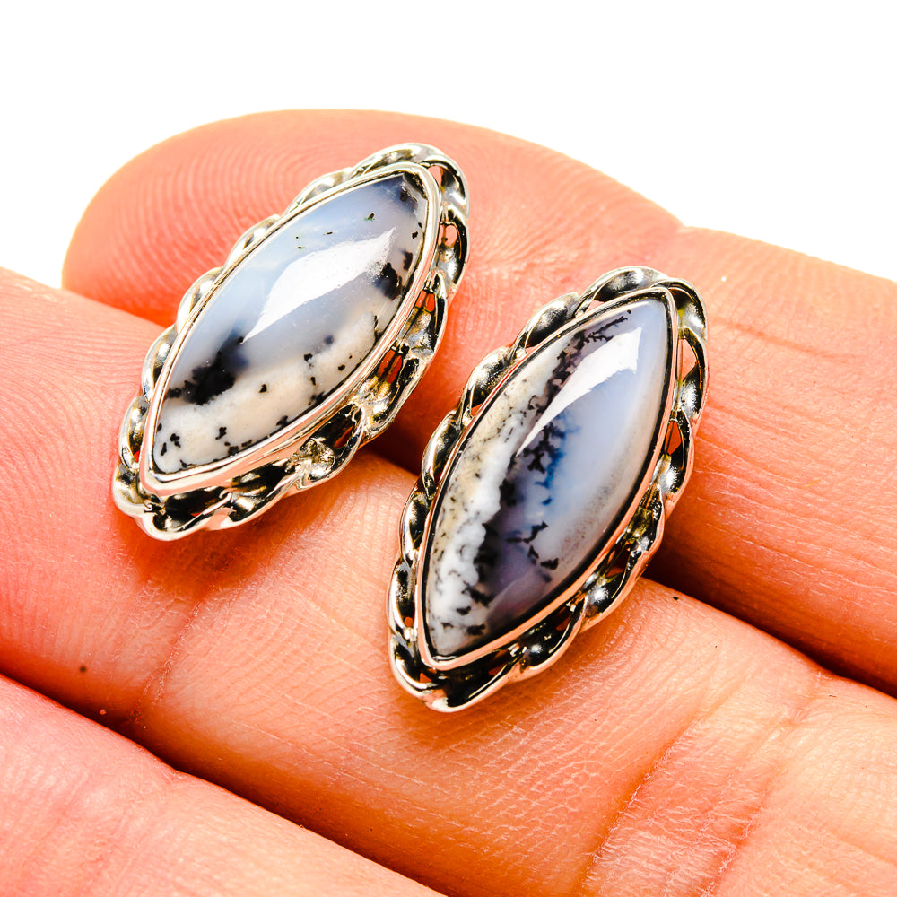 Dendritic Opal Earrings handcrafted by Anasilvercos - EARR412218