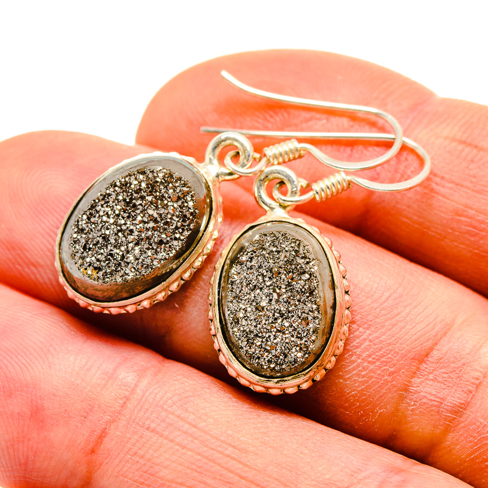 Metallic Druzy Earrings handcrafted by Anasilvercos - EARR412516