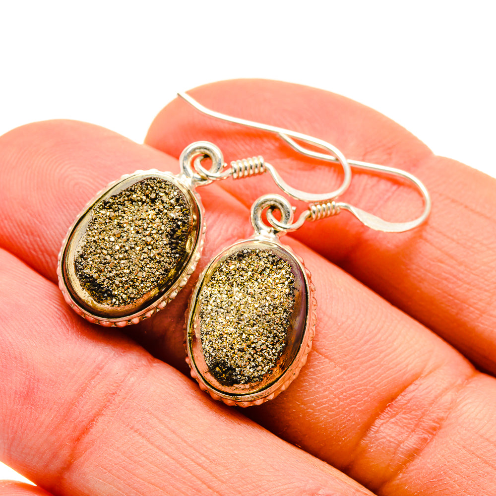 Golden Druzy Earrings handcrafted by Anasilvercos - EARR412566