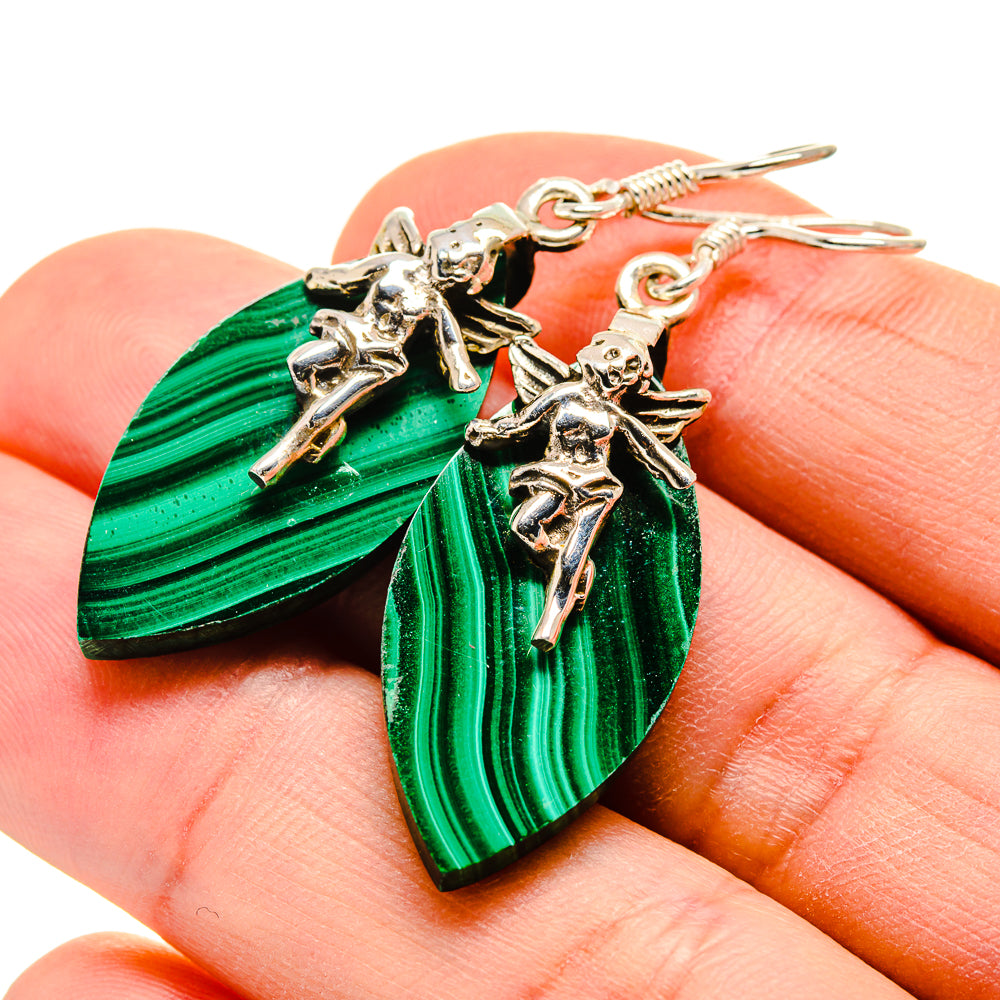 Malachite Earrings handcrafted by Anasilvercos - EARR412596