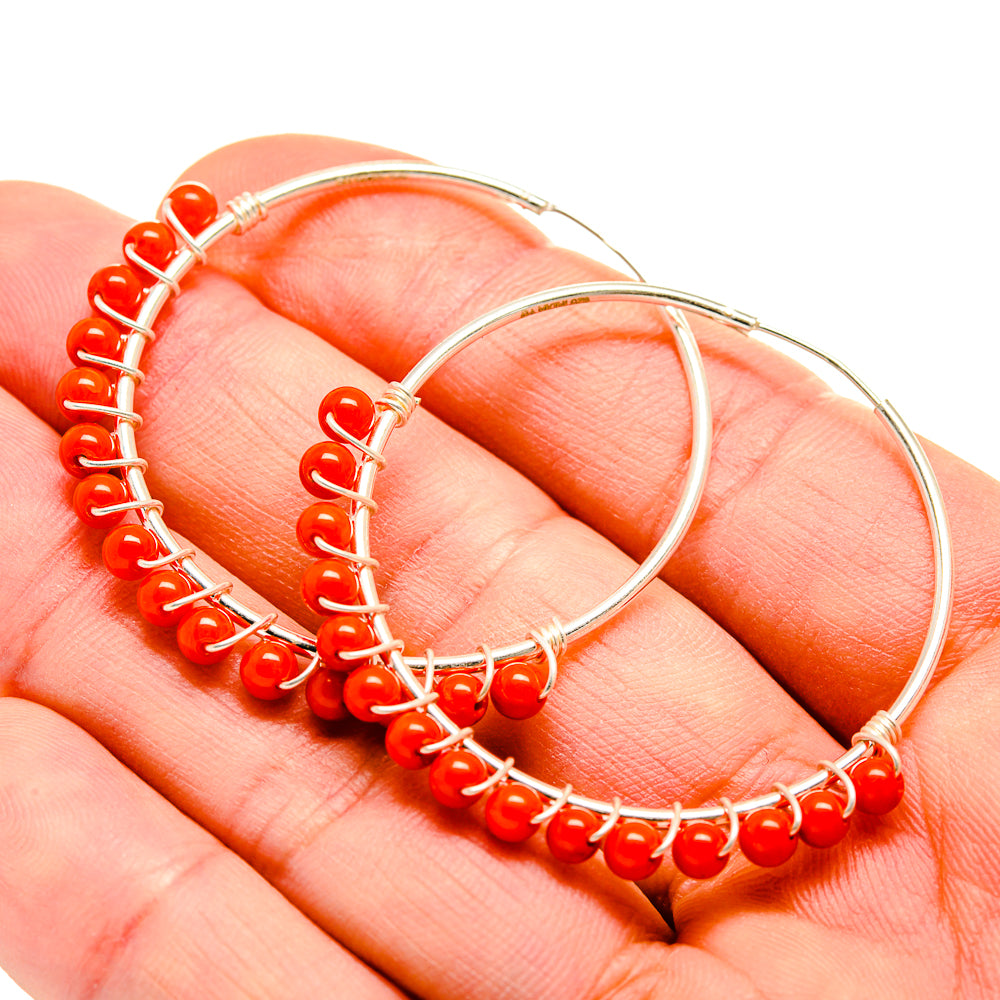Red Onyx Earrings handcrafted by Anasilvercos - EARR412603