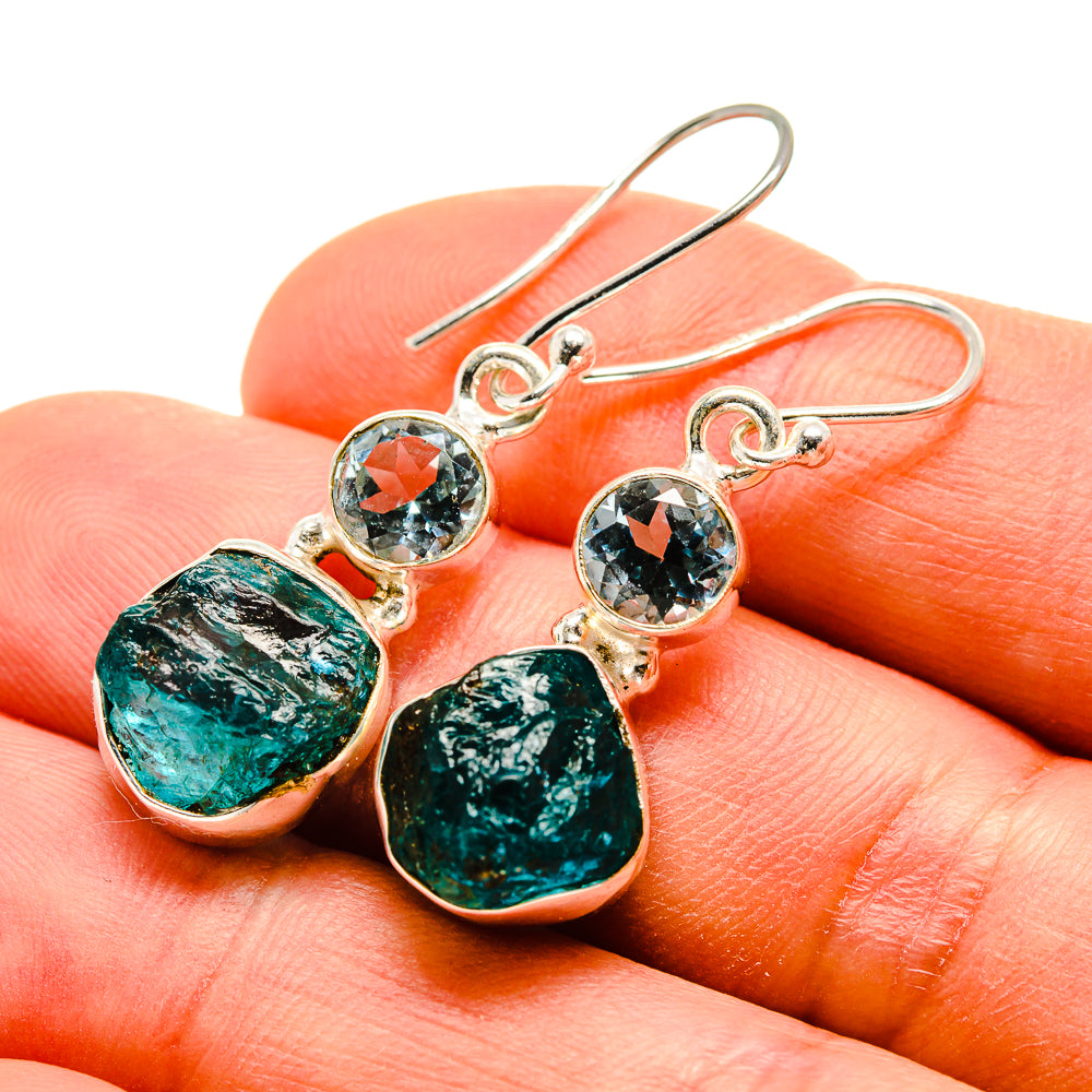 Blue Fluorite Earrings handcrafted by Anasilvercos - EARR412642