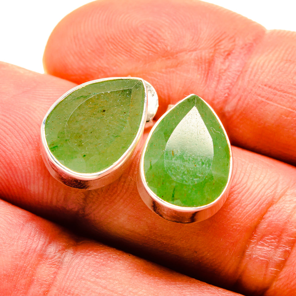 Green Aventurine Earrings handcrafted by Anasilvercos - EARR412707