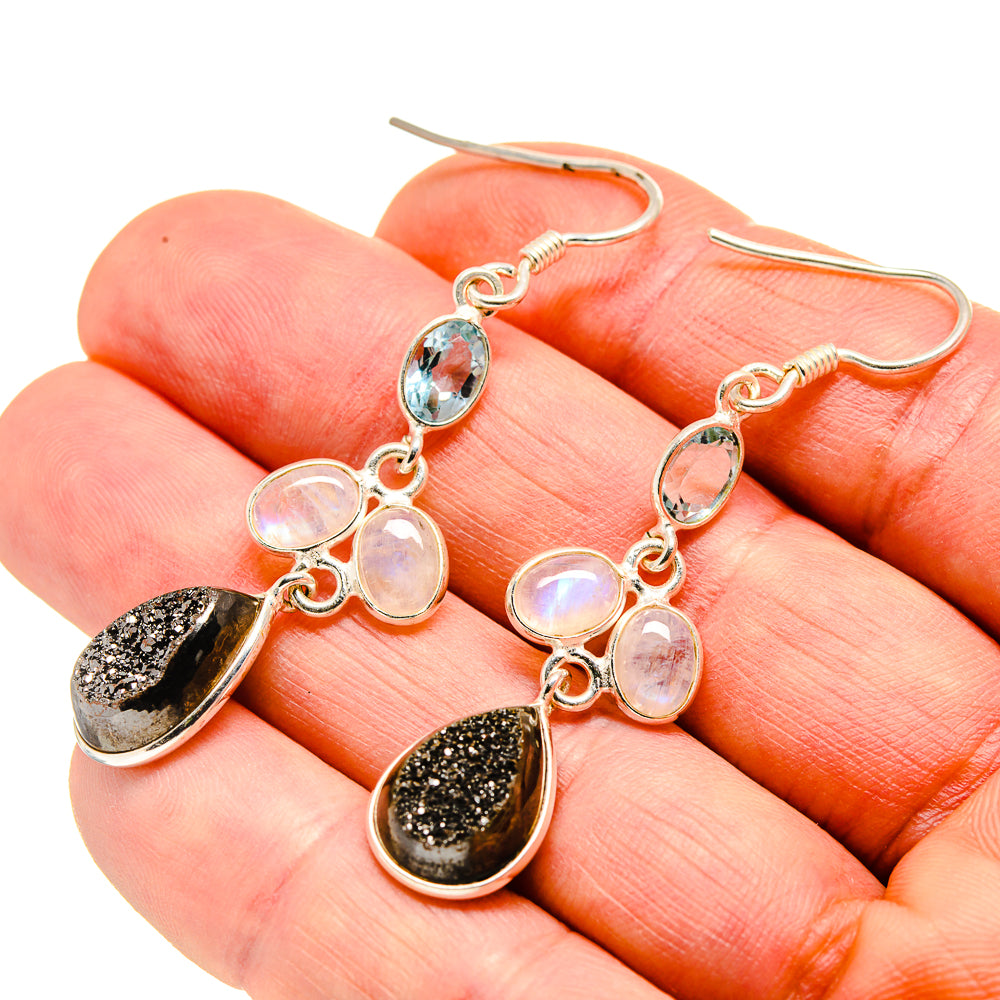 Spectro Pyrite Druzy Earrings handcrafted by Anasilvercos - EARR412723