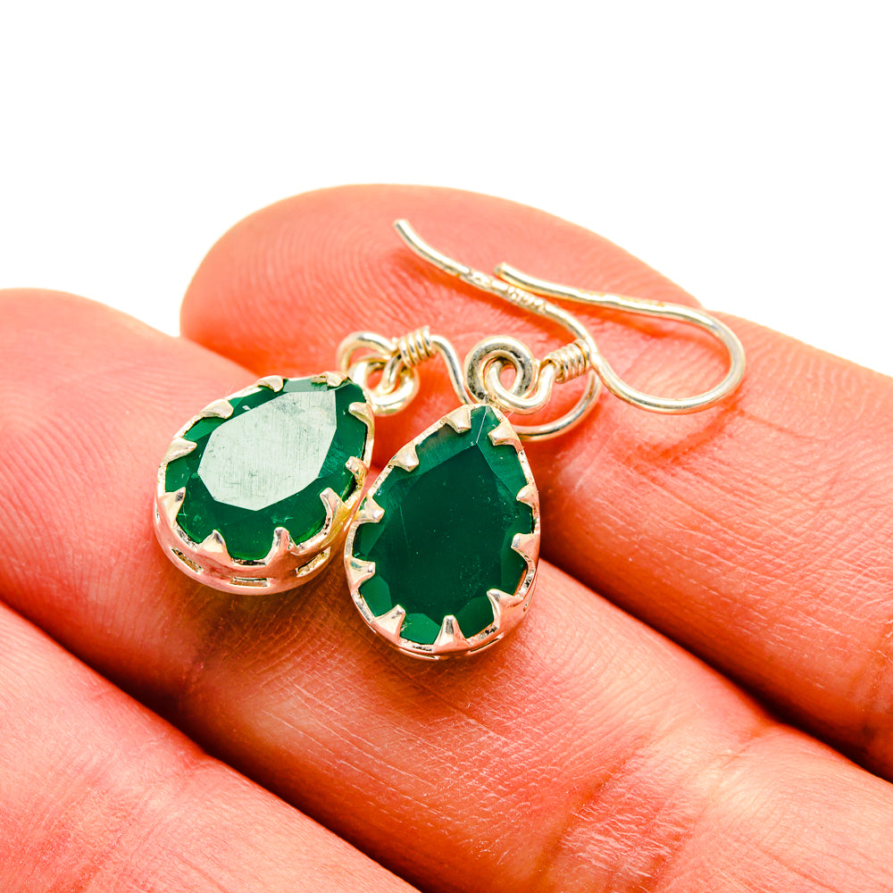 Green Onyx Earrings handcrafted by Anasilvercos - EARR412726