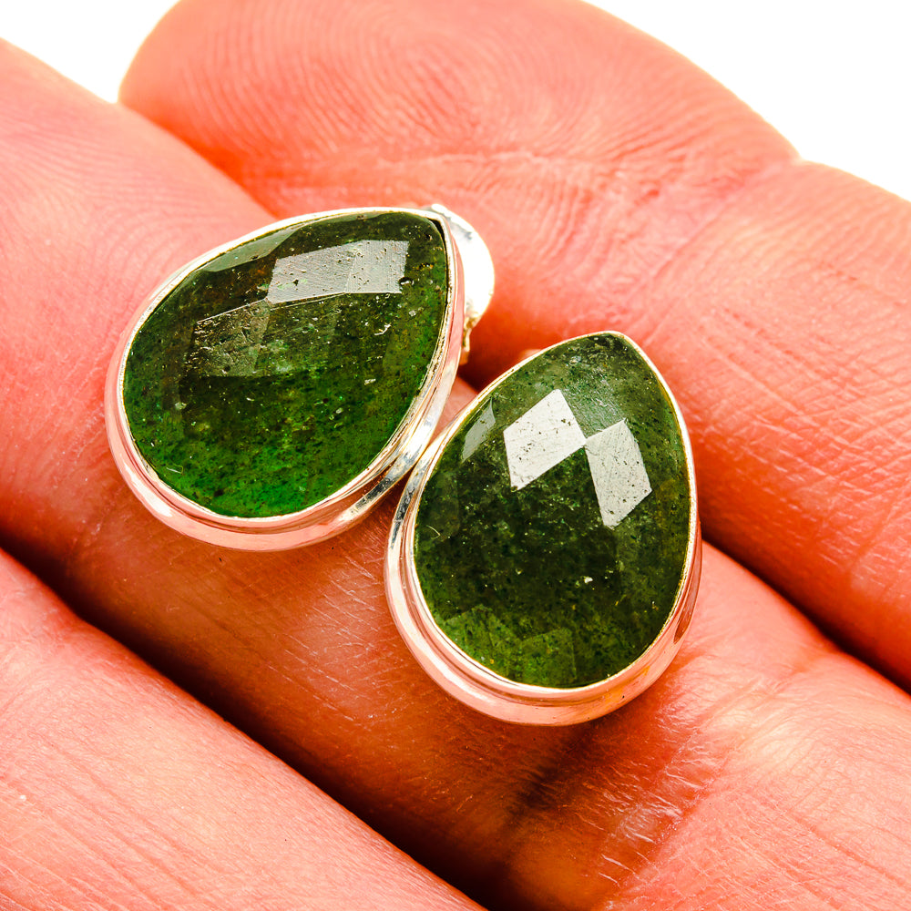Green Aventurine Earrings handcrafted by Anasilvercos - EARR412763