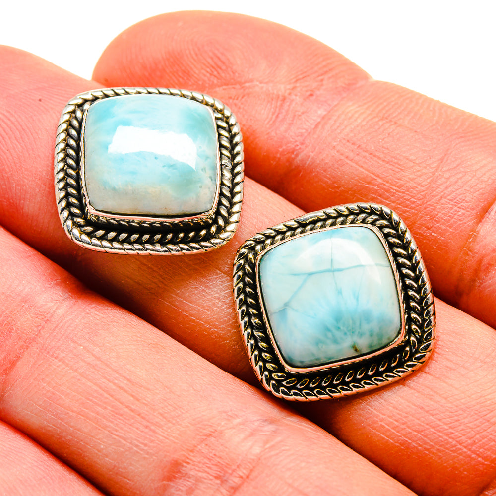 Larimar Earrings handcrafted by Anasilvercos - EARR412776
