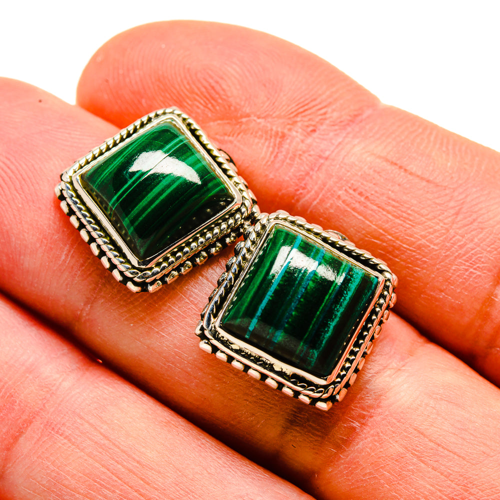 Malachite Earrings handcrafted by Anasilvercos - EARR412781