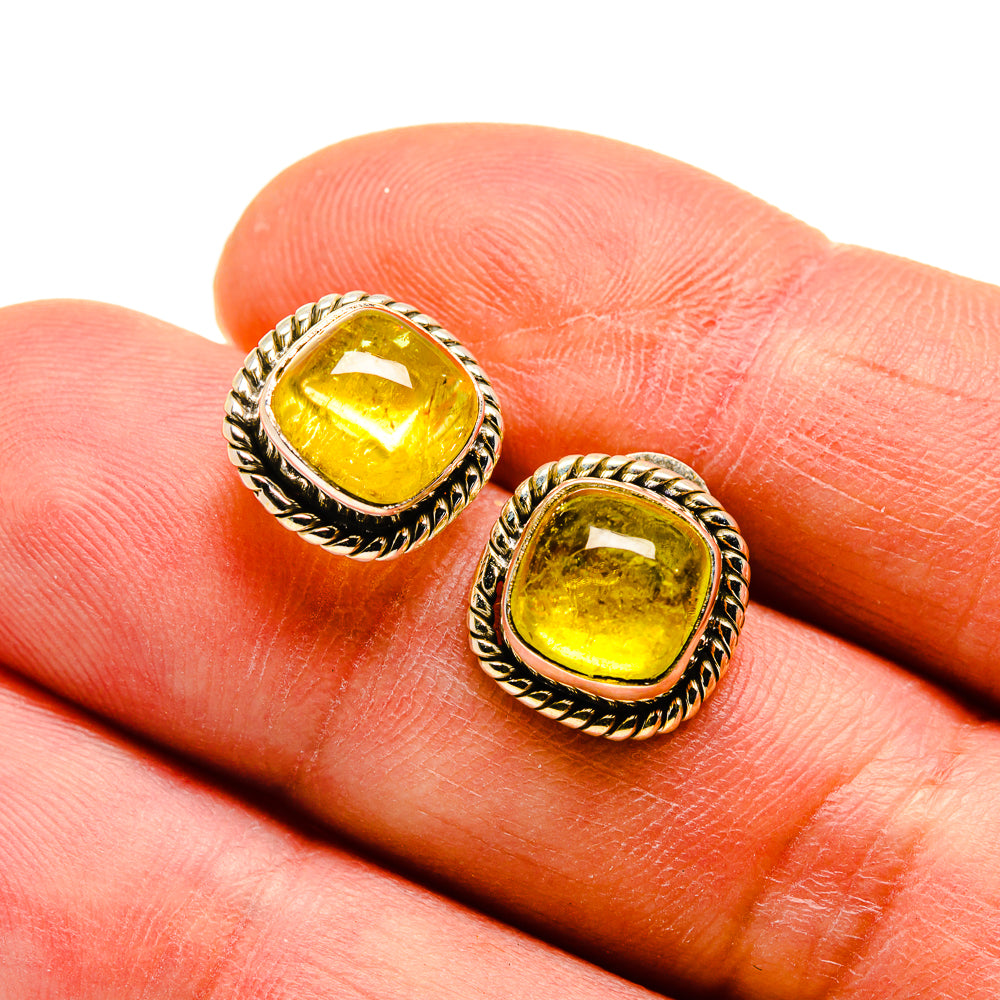 Green Tourmaline Earrings handcrafted by Anasilvercos - EARR412782
