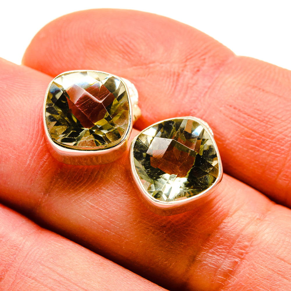 Green Amethyst Earrings handcrafted by Anasilvercos - EARR412784