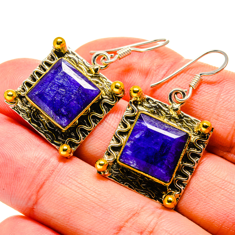 Blue Sillimanite Earrings handcrafted by Anasilvercos - EARR412794